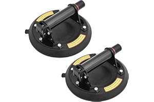MEEFUNS 2Pack Vacuum Suction Cups with Metal Handle - Heavy Duty Hand-held Glass Lifter Powerful Industrial Glass Sucker for Window Tile Carry Replacement 550LBS Load Capacity