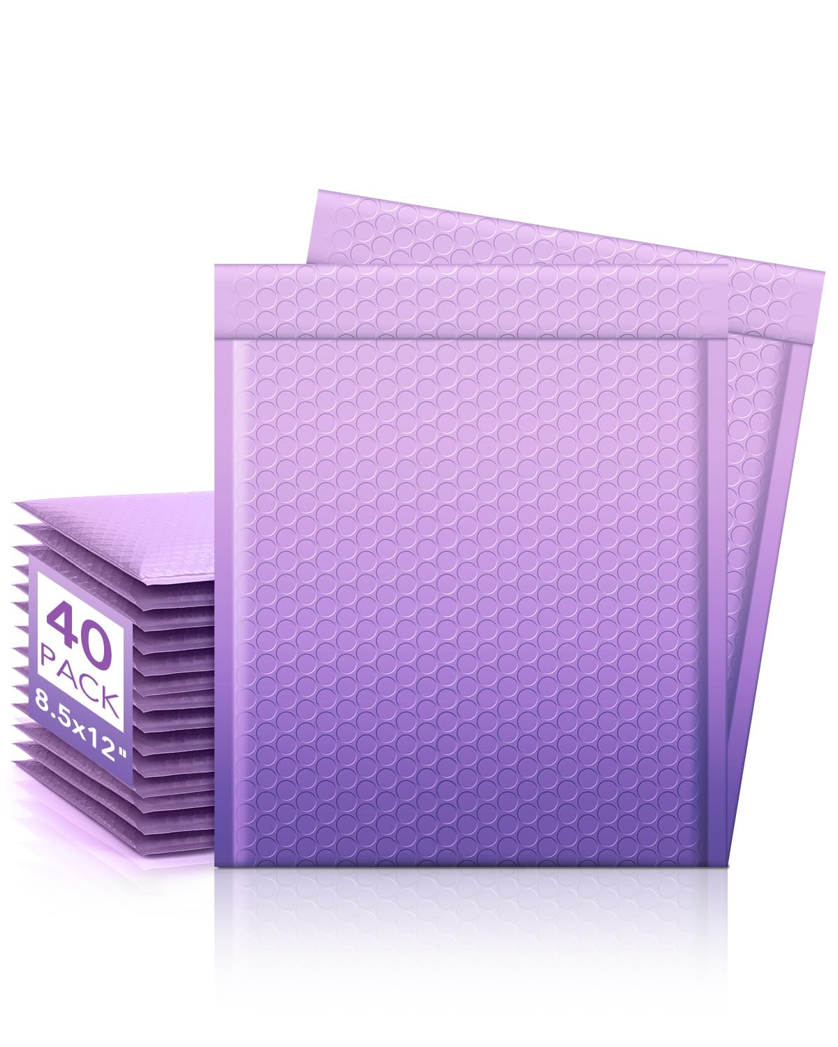 Photo 1 of (PARTIAL SET) Metronic Bubble Mailers 8.5 x 12 Inch 40 Pack Gradient Purple Usable Size 8.5x11'' Waterproof Padded Envelopes for Gift Packaging, Mailing, Makeup, Small Items Bulk