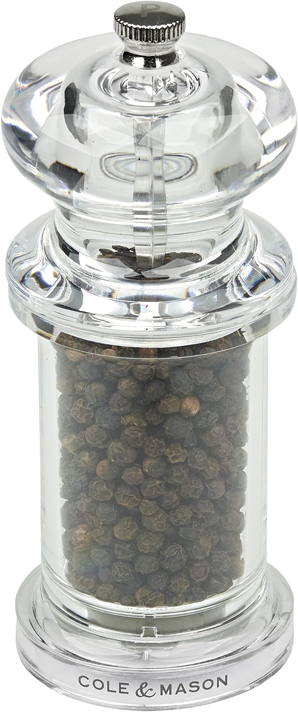 Cole & Mason H50501P 505 Clear Pepper Mill Precision+ Acrylic 140 mm
