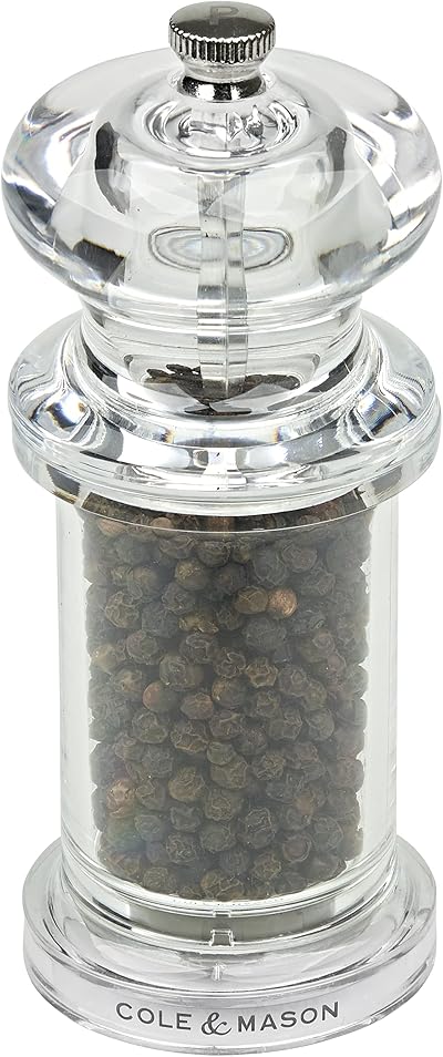 Cole & Mason H50501P 505 Clear Pepper Mill Precision+ Acrylic 140 mm