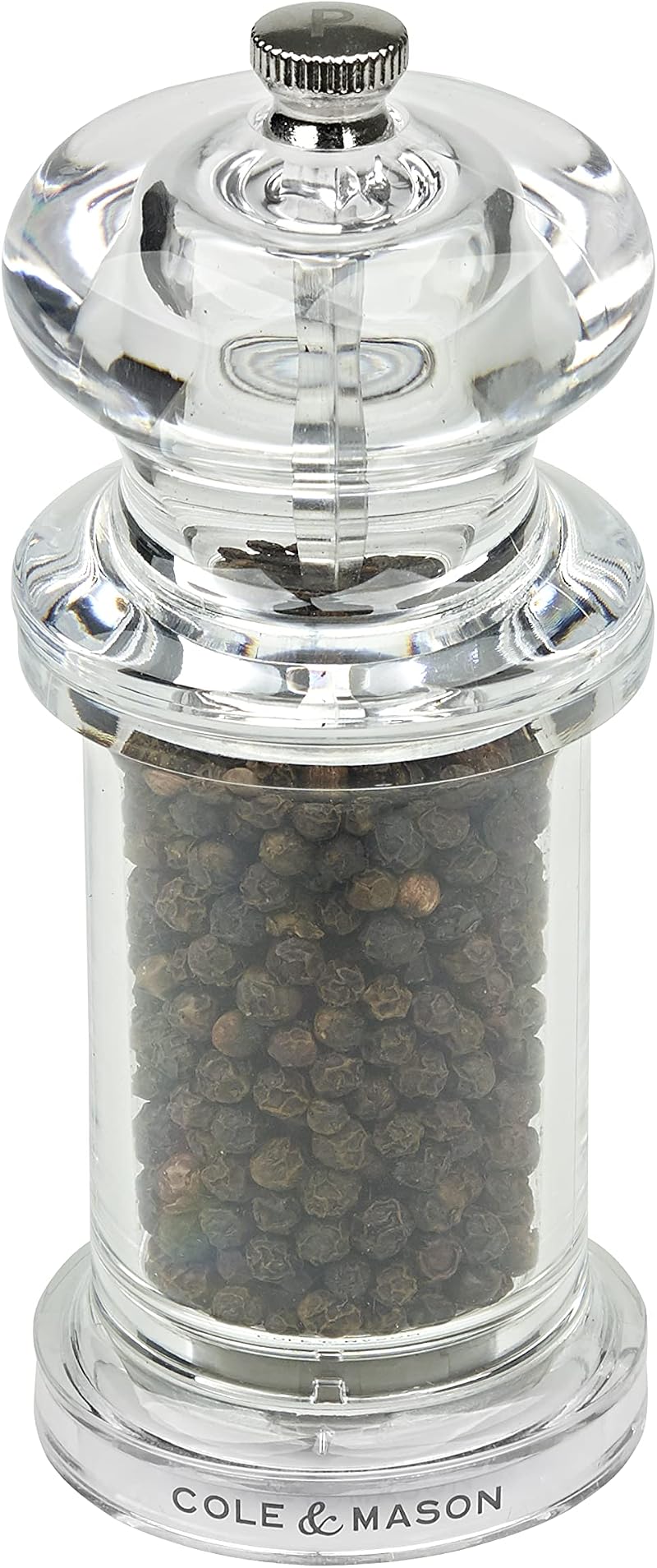 Cole & Mason H50501P 505 Clear Pepper Mill Precision+ Acrylic 140 mm