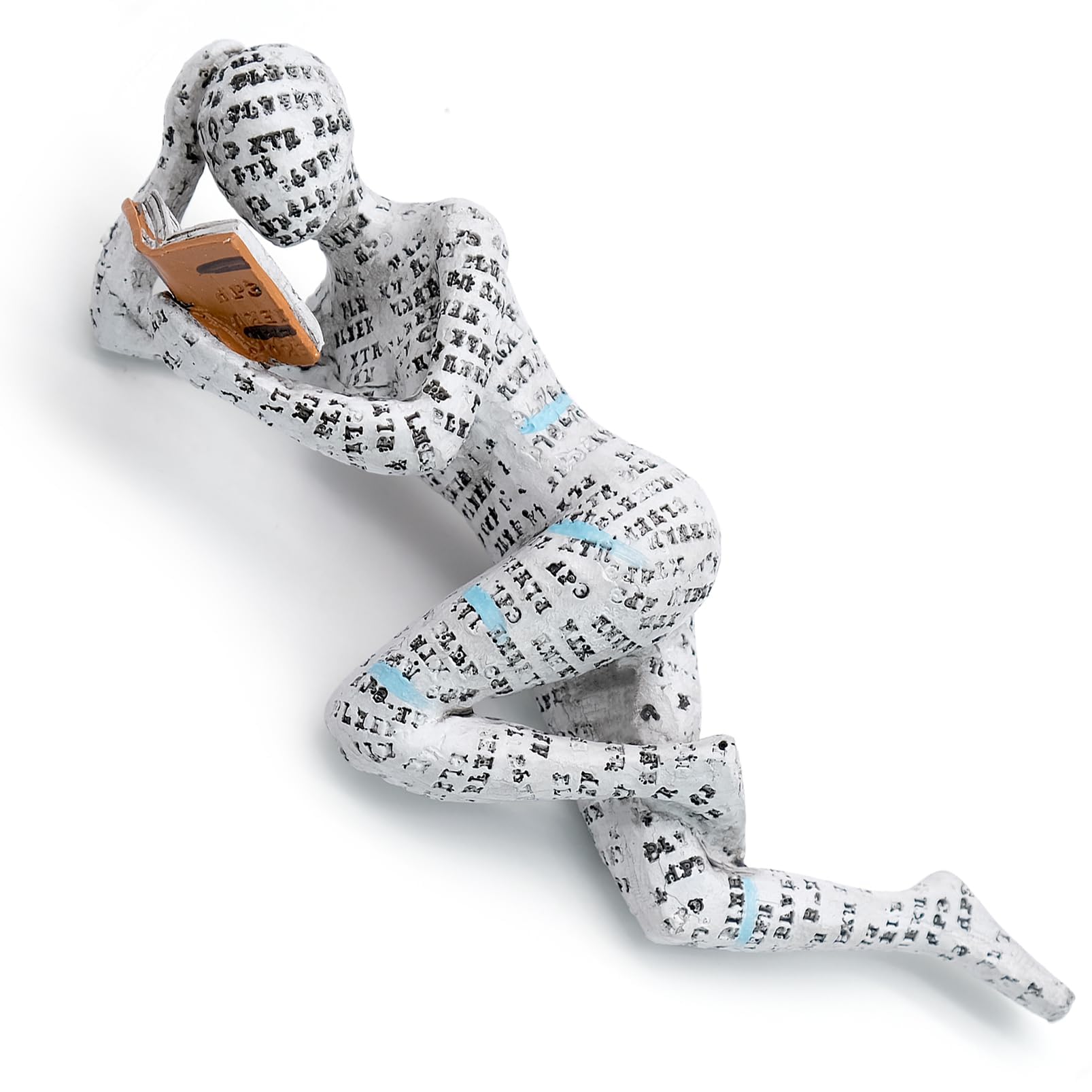 JJQHYC Reading Woman Ornament Shelf Decoration Abstract Woman Thinker Ornaments for Living Room, Decorative Reading Sculpture Bookworm Gift for Book Lovers