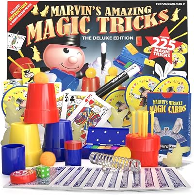 Marvin's Magic Kids Magic Set Deluxe 225 Tricks Wand Cards Theatre Box