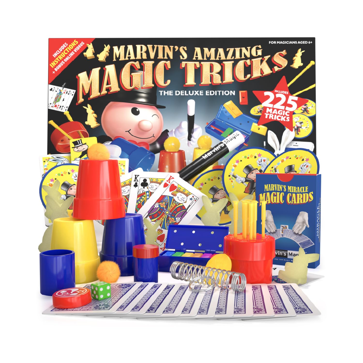 Marvin's Magic - Kids Magic Set - With Wand, Card Tricks and More - Kids Toys, Games, Family Games for Age 6, 7, 8, 9, 10+ - Box of 225 Magic Tricks — image 1