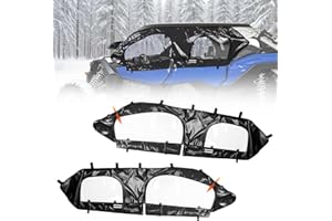 KEMIMOTO X3 MAX Cab Enclosure Compatible with Can-Am Maverick X3 MAX 4-Seater Model 2017-2025, Soft Upper Doors with Upgrade YKK Zipper Keep Warm&Dry, Work with Roof Windshield and Mirrors