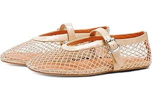 Kitulandy Women Mesh Ballet Flats Comfortable Round Toe Mary Jane Casual Ballerina Shoes