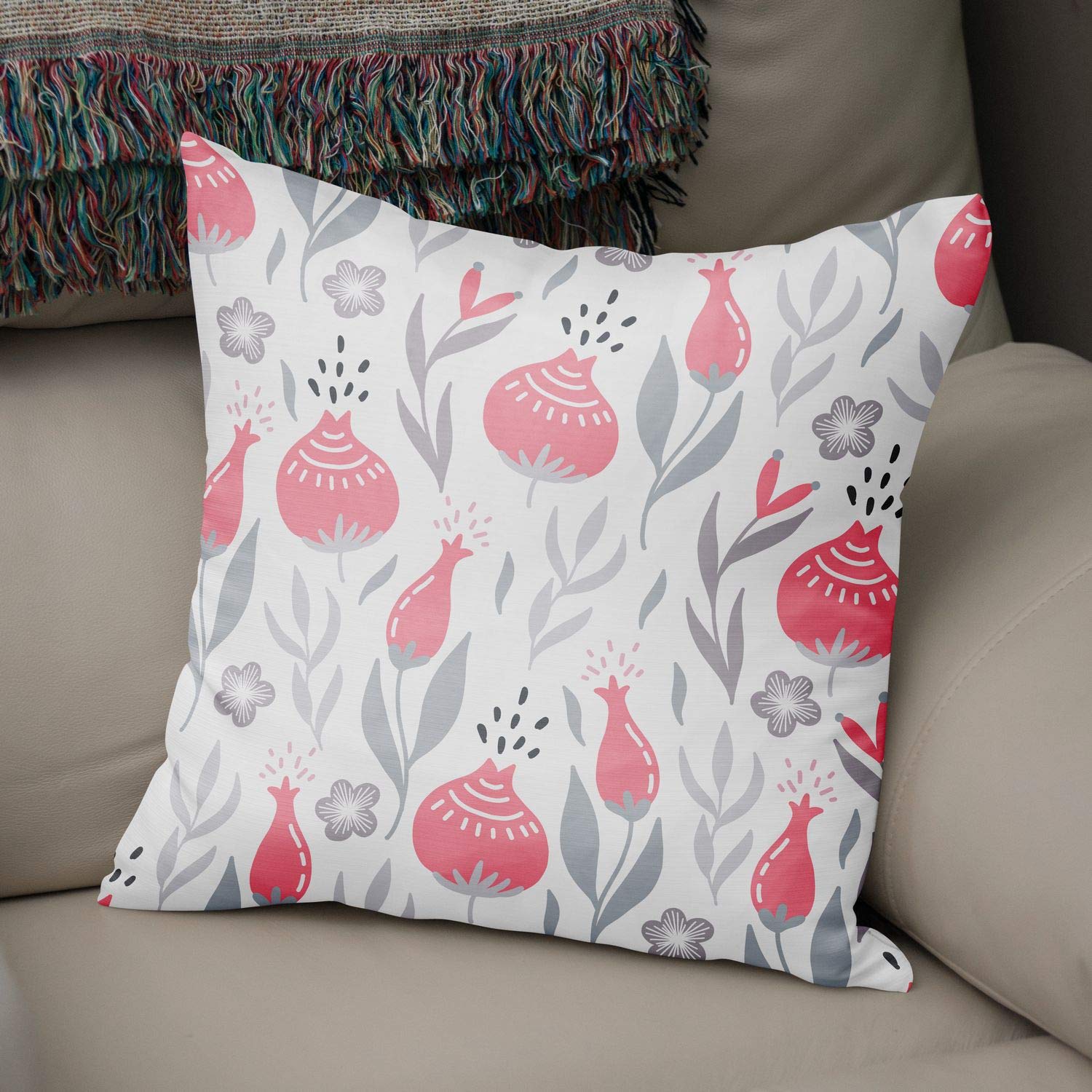 Bonamaison Decorative Cushion Cover Random Pattern, Throw Pillow Covers, Home Decorative Pillowcases for Livingroom, Sofa, Bedroom, Size:50x50 Cm - Designed and Manufactured in Turkey