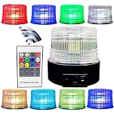 TOPKU Battery Strobe Light Magnetic Base 8 Color Remote Control Univisal | LED Emergency Warning Beacon ,Wireless /Flashing /Rechargeable /Magnetic Base /muticolor /Univisal for Vehicles