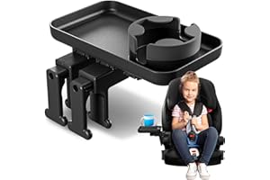 INTEGRAL Adjustable Travel Tray - Universal Quick Attach Clamps for Car Seats, Strollers, Arm Rests, Wagons - Car Seat and Stroller Organizer