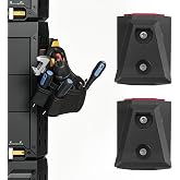 RUKUHOT 2 Pcs Tool Pouch Holder Fits for ToughBuilt ClipTech, Quick-Access Corner Rail Mount Compatible with StackTech Toolbox, No-Drill Tool Bag Bracket for Garage, Jobsite &amp; Mobile Workstations