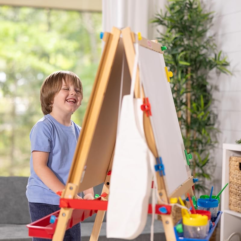 Melissa & Doug - Staffelei aus Holz, Malstaffelei für Kinder mit Kreidetafel, Zubehör separat erhältlich, für Kinder ab 3 Jahren