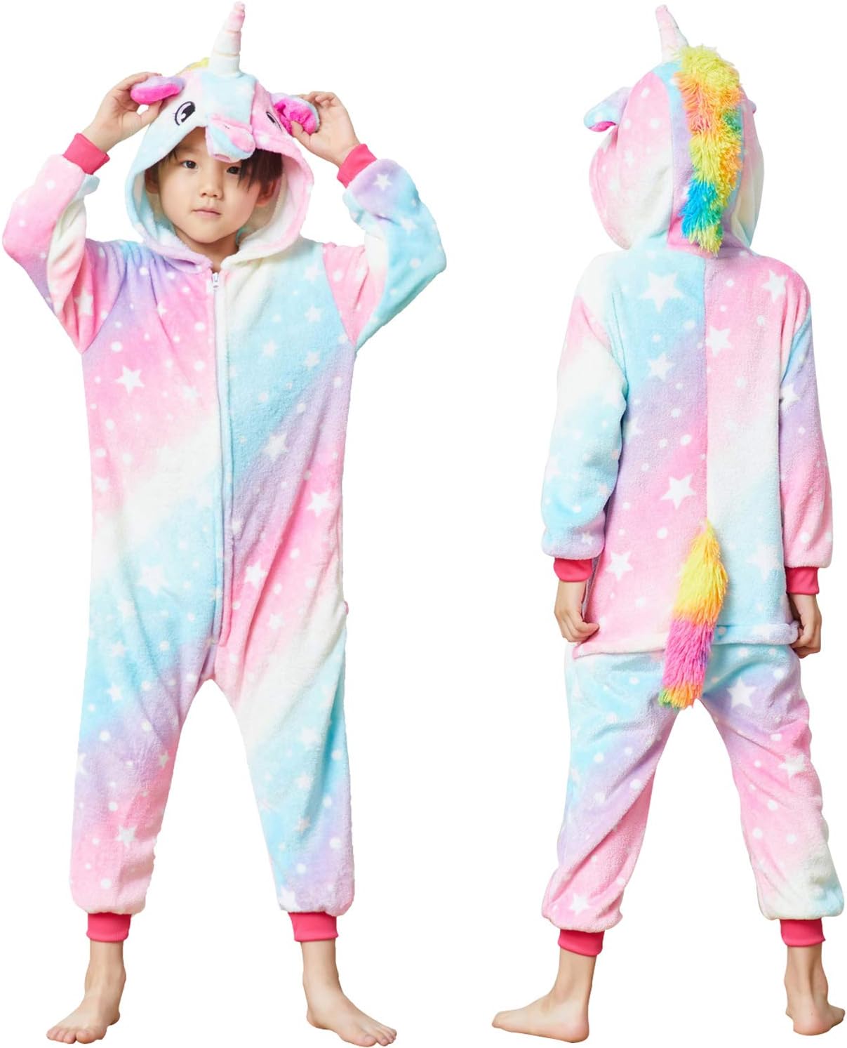 Unisex Kids Unicorn Costume Animal Onesie Pajamas Children