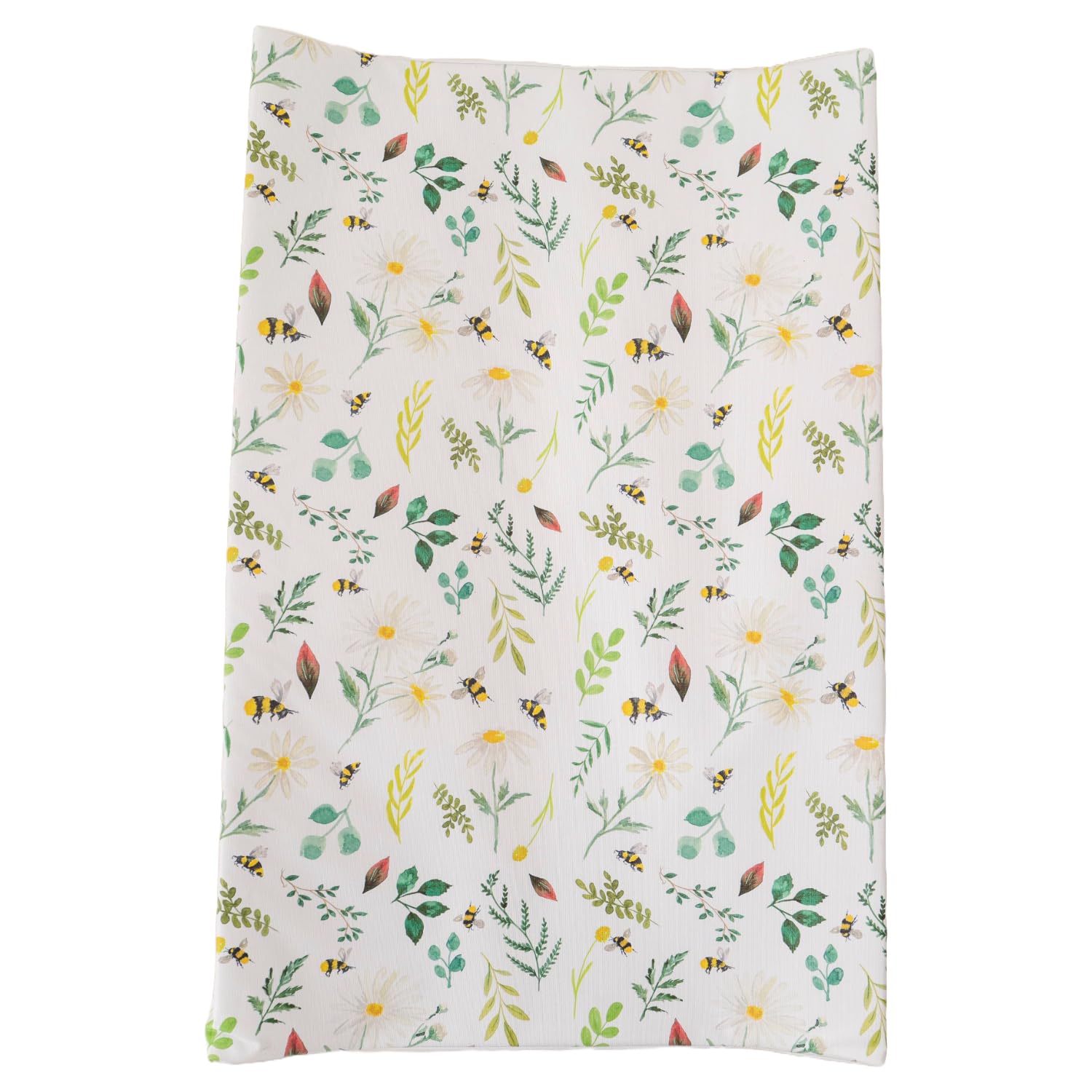 The Gilded Bird Wedge Baby Changing Mat w/Raised Sides, Change Pad, 69cm x 44cm, Extra Thick, Wipeable (Wild Bee)