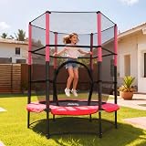 WestWood GALACTICA NEW Mini Trampoline 4.5ft 55in Safety Net Enclosure Red view 5