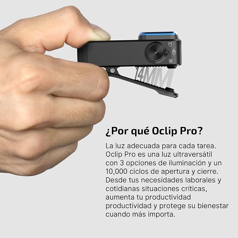 Lanterna Oclip Pro EDC Recarregável Clip de Bolso 500LM Compacta Conveniente USB C Ferramenta Portátil Magnética para Trabalho Noturno (Preto)