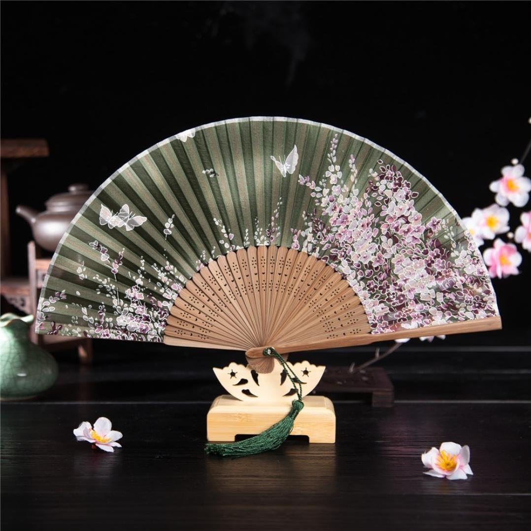 Blau Ursing Faltbarer Handfacher Fur Frauen Elegant Blume Seide Spanische Facher Spitze Falten Hand Fan Hochzeit Tanzparty Prom Chinesische Deko Taschenfacher Klappfacher Dekofacher Aus Seide Kuche Haushalt Wohnen Hochzeitsdekoration