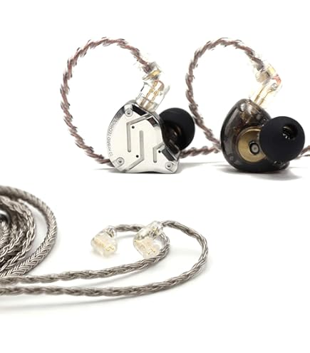 Linsoul KZ ZS10 Pro, 4BA 1DD 5 Driver in Ear Monitor, HiFi bedrade oordopjes, Oordopjes voor gamers, Hybride IEM koptelefoon met roestvrij stalen front, 2 Pin afneembare kabel(Purper,Zonder Mic