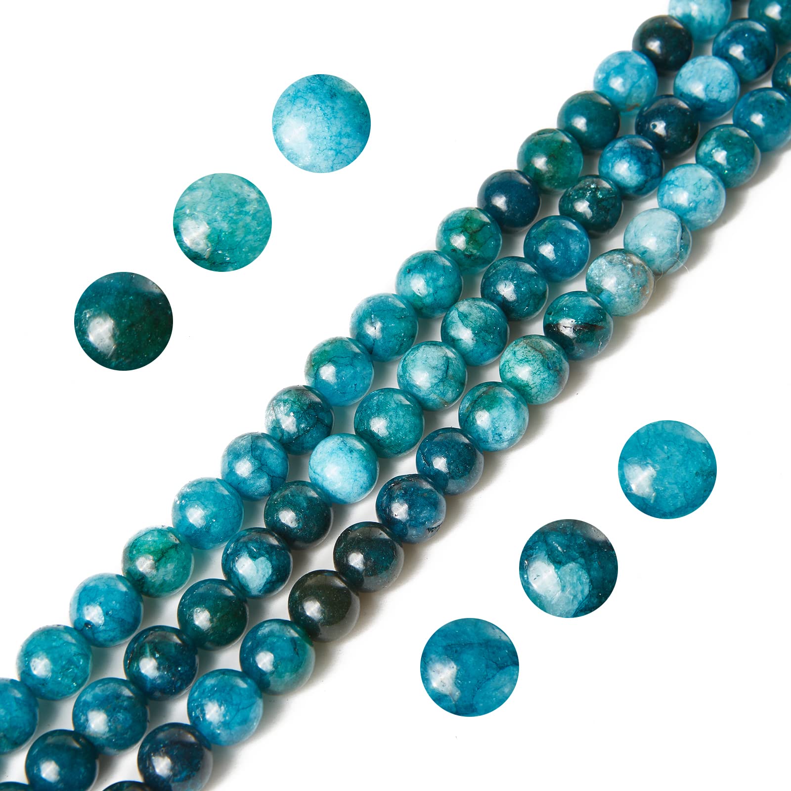 Photo 1 of 100pcs 8mm Apatite Beads Natural Gemstone Beads Round Loose Beads for Jewelry Making