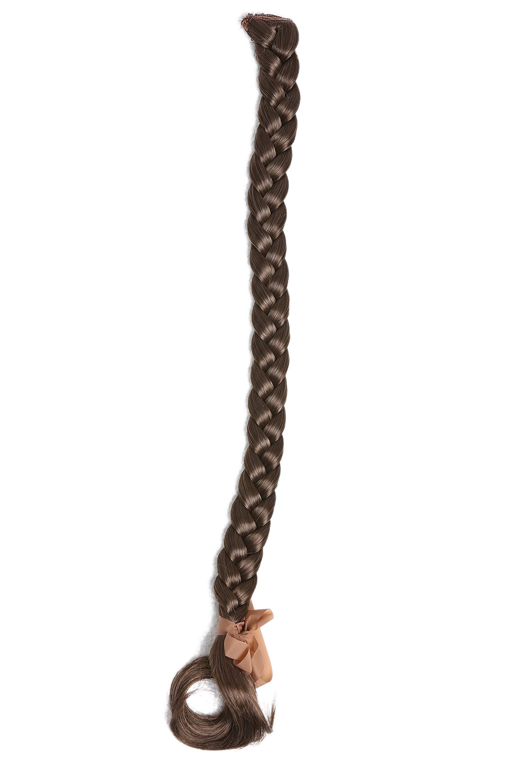 WIG ME UP - SA101-12 Braided Plait Hairpiece plaited Clip-in Hair Extension 20cm long light gold brown