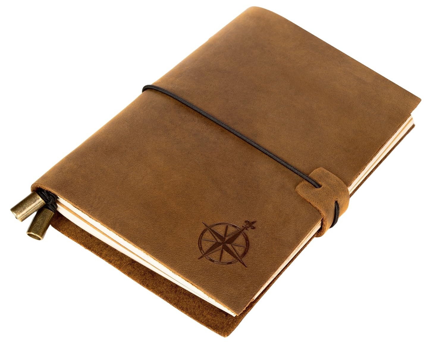 WANDERINGS A6 Travelers Notebook Refillable Leather Travel Journal, 11.5x15.5cm / 4.5x6" - Hand-Crafted Genuine Leather - Perfect for Travelers, Writers, Diary - Blank Inserts