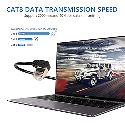 SinLoon 90 Degree Left Angle Cat8 Ethernet