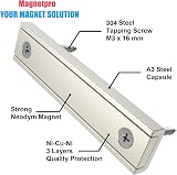 Magnetpro 8x 70lb Rectangular Neodymium Magnets 60x13.5x5mm Countersunk Hole view 2
