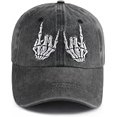 Skeleton Hand Hat for Men Women, Funny Adjustable Cottom Embroidered Skull Finger Baseball Cap