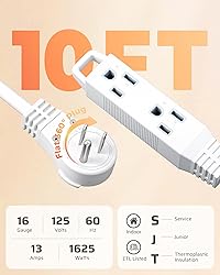 DEWENWILS 360° Rotating Flat Plug Extension