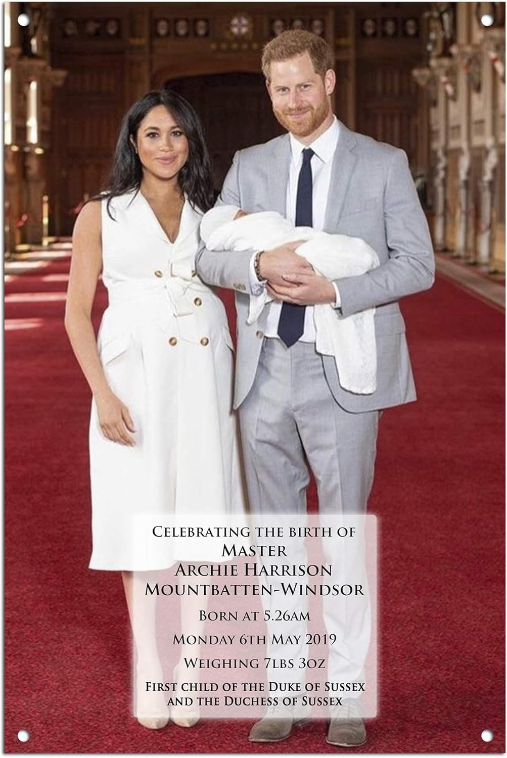 Royal Baby Master Archie Harrison Mountbatten Windsor White Aluminium Metal Sign Amazon Co Uk Garden Outdoors