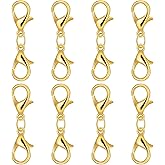 Naturahand 8PCS Double Lobster Clasp Extender Double Claw Connector Bracelet Extension Clasp Small Bracelet Extender Necklace Shortener Clasp for DIY Jewelry Making (Gold,0.98 Inch)