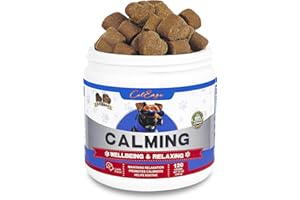 COLEAZE Dog Calming Chews, Dog Calming Treat, Natural Ingredients Calming Aid for Dogs, Perfect for Reducing Anxiety Caused by Separation, Barking,Vet Visits, Thunderstorms120 Count Lamb Flavor