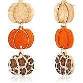 ENSKEFEN Halloween Earrings for Women Cute Pumpkin Dangle Earrings Candy Corn Earrings Fun Spider Web Witch Cat Earrings Fashion Halloween Jewelry