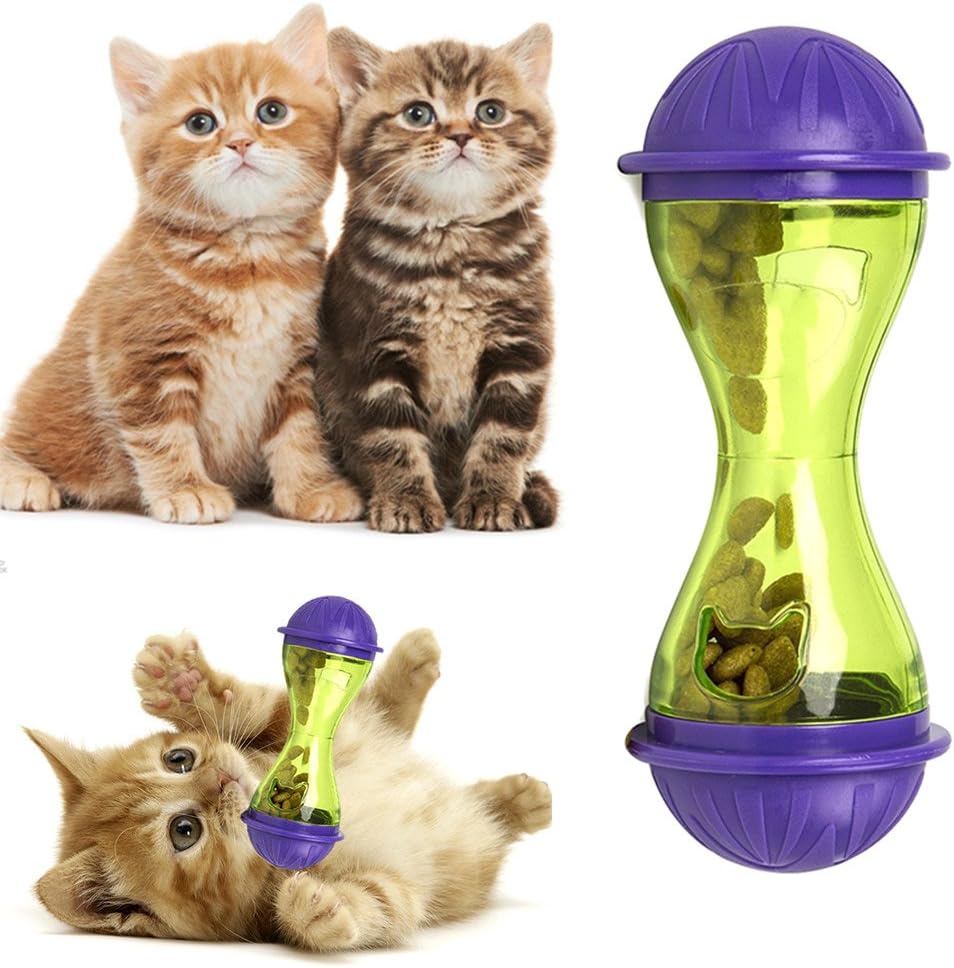 ASOSMOS Cat Dog Feeder Plastic Funny Pet Food Dispenser Treat Ball Puppy Leakage Food Toy