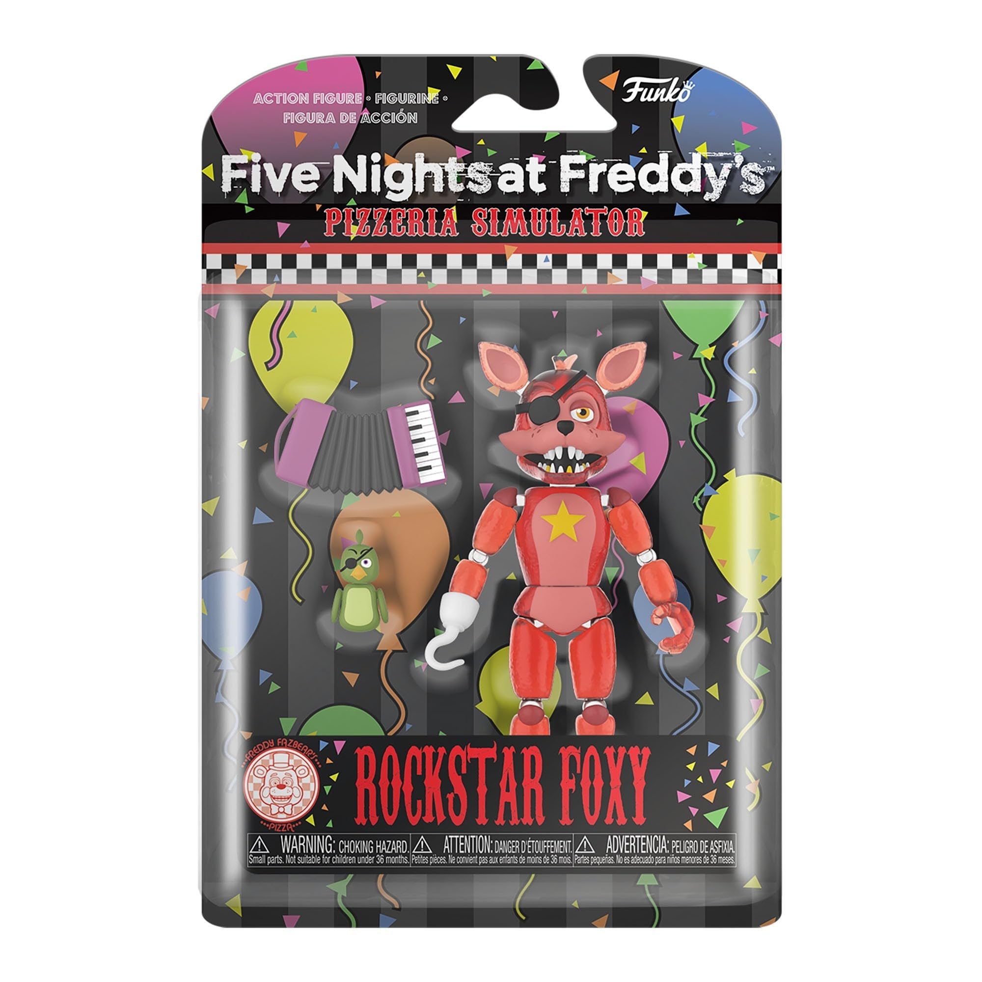 Funko Action Figure: Five Nights At Freddy's (FNAF) Pizza Sim - Rockstar Foxy - Glow In the Dark Translucent - Amazon Exclusive - Collectable Toy - Gift Idea