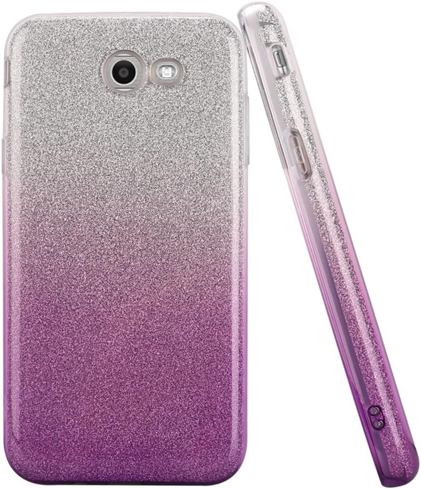 Compatible for Samsung Galaxy J7v Cover, Galaxy J7 Prime, Galaxy J7 Perx, Galaxy J7 Sky Pro, SOGA [Glitter TPU Series] Shinny Glitter Thin Soft Gel Case Flexible Cover for Galaxy J7 2017 - Purple