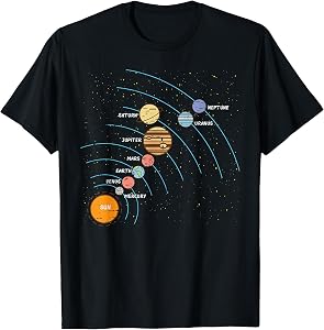 Planets Orbit Solar System Galaxy Science Women Kids Men T-Shirt
