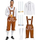 ABHOH Adult Oktoberfest Costume Outfits Men Bavarian Funny Costumes Set for Halloween Party Beer Festival