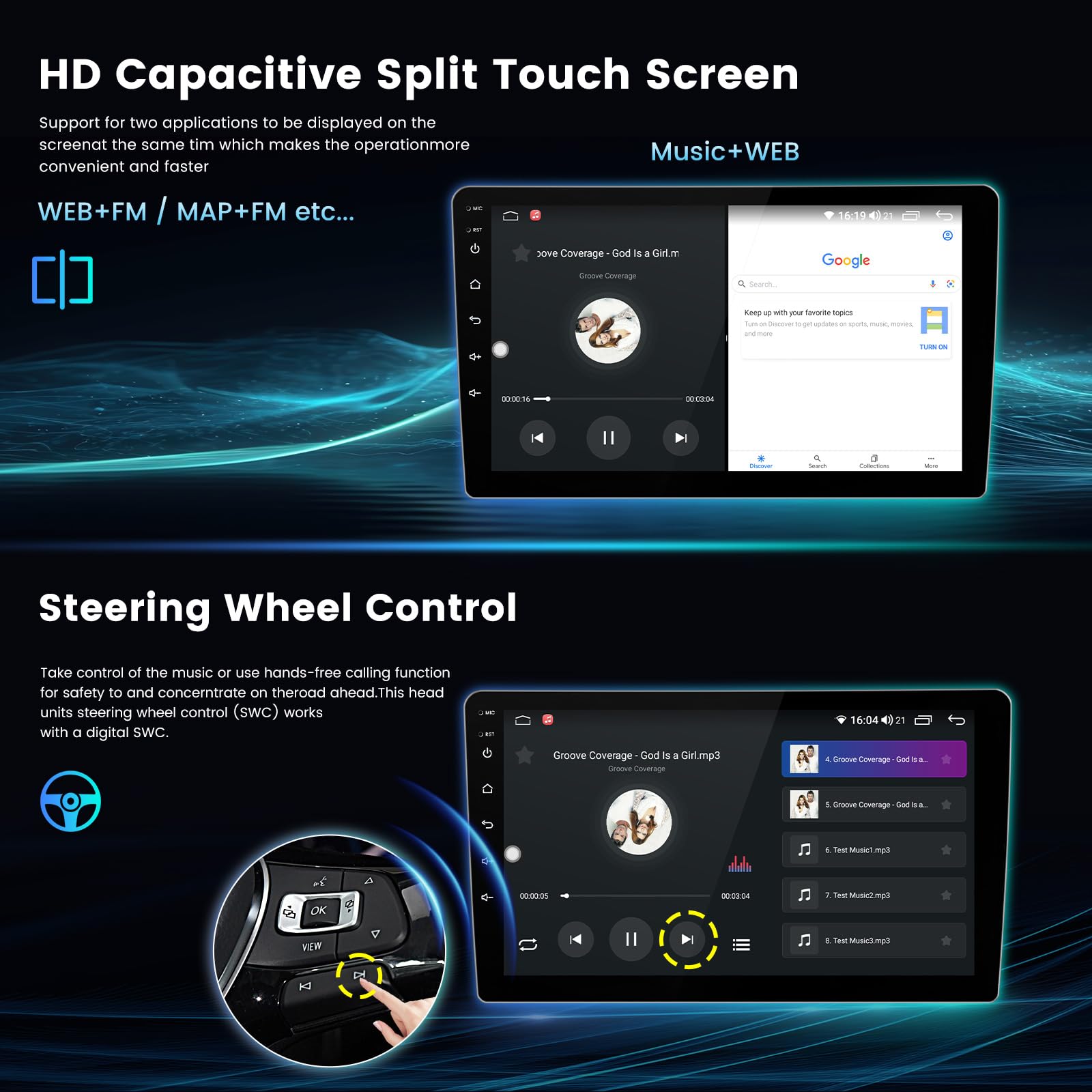 1280 x 720 Andorid 13 8 Core 2+32GB Radio for Fiat 500 500C 2007-2015 Stereo Replacement Dash Kit, 9