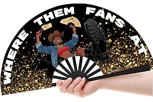 LIUBAI Clack Fans for Line Dancing, Boots on The Ground Hand Fan, Where Them Fans At, Line Dance Popping Fan for Dance, Party, Decoration, Festival, 26In (Style6)