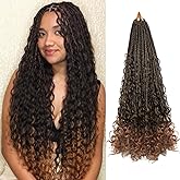 Vustbeauty 9 Packs Boho Box Braids Crochet Hair 24 Inch Goddess Box Braids Crochet Hair With Curly Ends Synthetic Bohemian Br