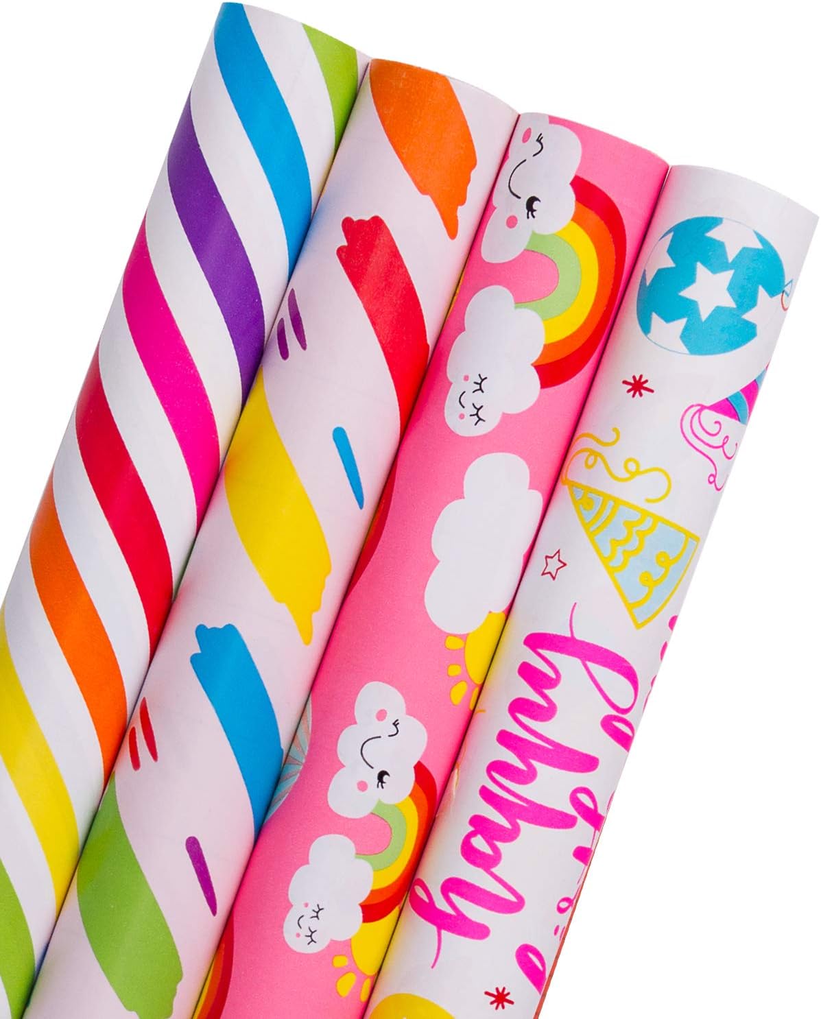 RUSPEPA Gift Wrapping Paper Roll Cute Rainbow Design Gift Wrap 4