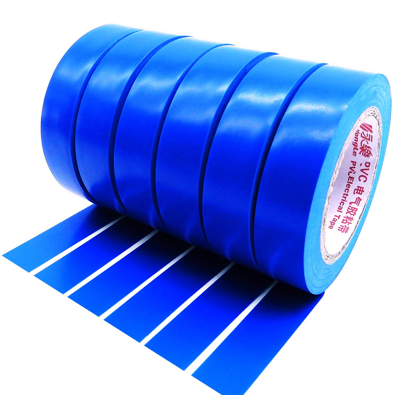 Maveek Electrical Tape 0.6 Inch 15M Blue Electrical Insulation Tape, 50 Feet, 6 Pack