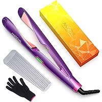 ANGENIL Hair Straightener and Curler 2 in 1 Professional Flat Iron Curling Iron in one Dual Voltage Hair Straightening…
