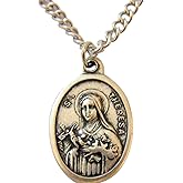 Hirten Saint Therese The Little Flower Pendant Medal 3/4" Catholic Gift with Chain