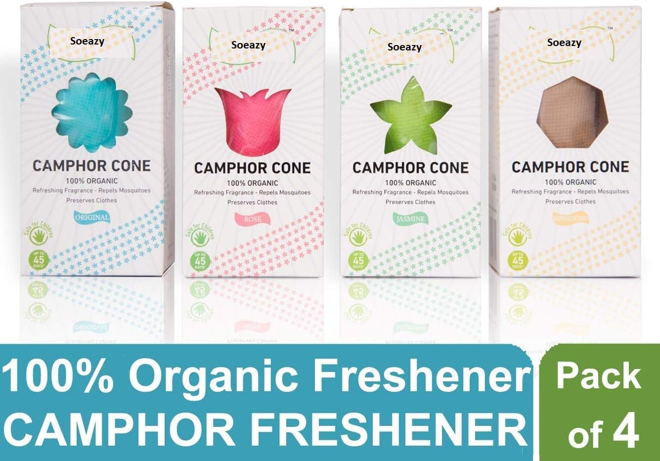 Soeazy CamPure Camphor Cone (Combo, Pack of 4)