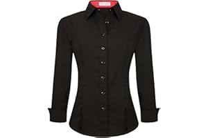 ALEX VANDO Womens Dress Shirts Regular Fit Long Sleeve Stretch Work Shirt