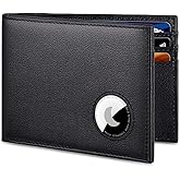 VISWORLD Men's Wallet with Airtag Holder, Bifold Full-Grain Leather Wallet for Apple Air Tag (1st & 2nd Generation), Slim Wallet for Men with RFID Blocking, 11 Card Slots