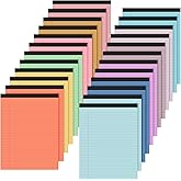 Fuutreo 24 Pcs 8.5'' x 11'' Colored Legal Pad Writing Pads Narrow Ruled 50 Sheets Per Notepad Micro Perforated Writing Pad Note Pads Office Supplies for School College Office Business, Assorted Colors