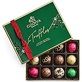 Godiva Chocolatier Holiday Truffle Flight - 12 Piece Limited Edition Assorted Gift Box – Gourmet Dark, Milk and White Chocola