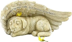 Bellaa 22830 Angel Dog Pet Memorial Grave Marker Tribute Statue 8 Inch
